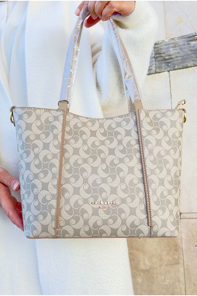 Cacharel Original Cacharel Paris Women's Beige 5 Compartments Shoulder and Crossbody Bag