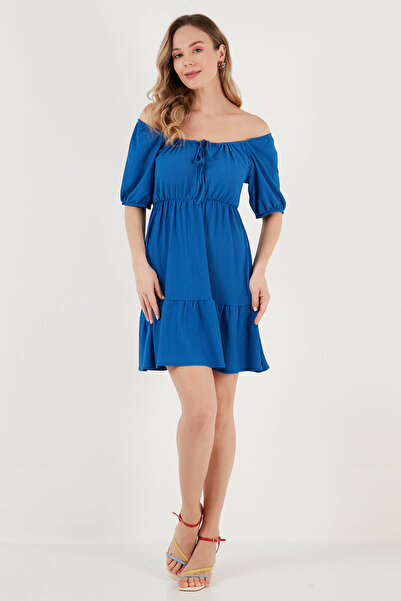 Lela Front Gathered Balloon Sleeves Mini Dress Dress 5869005