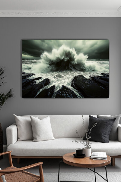 KanvasSepeti Силата на бурята Платно за стена Декоративно пейзажно изкуство Д...