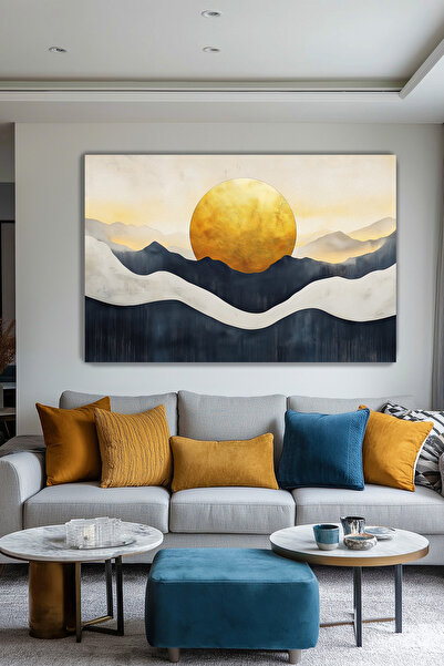 Arkeot Gün Batımının Huzuru Kanvas Duvar Tablosu Dekoratif Modern Salon Oturm...