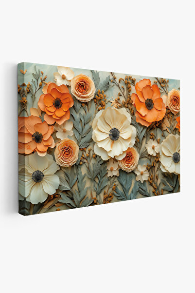 Arkeot Çiçekli Düşler Kanvas Duvar Tablosu Dekoratif Modern  Salon Oturma odası antre dekor Büyük