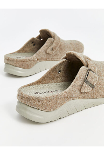 LC Waikiki Beige Buckle Women's House Slippers