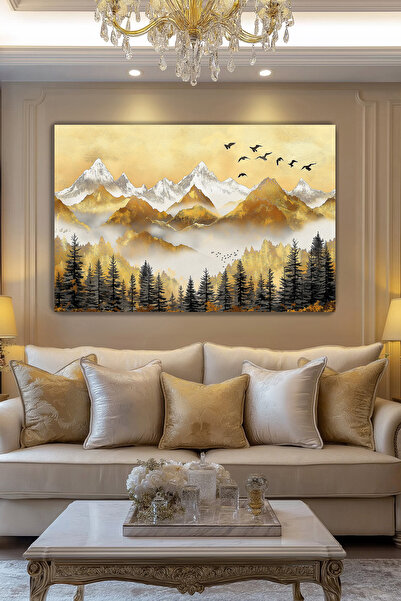 KanvasSepeti Pictură peisaj Valea de Aur - Pictură murală pentru sufragerie, ...