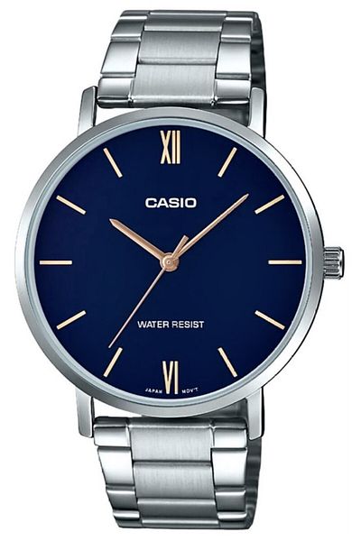 Casio Silver Navy Blue Color Men's Wrist Watch