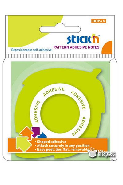 Gıpta Green Leaf Stickn Pattern Adhesive Notes - Medium Adhesive Note Paper / 21543