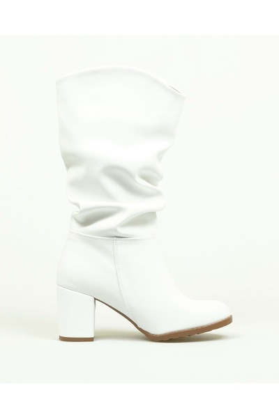 KOCAMANLAR Feles Штучна шкіра Зібрані жіночі чоботи БІЛИЙ