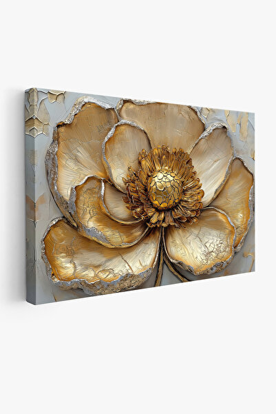 Arkeot Işıltılı Çiçek Kanvas Duvar Tablosu Dekoratif Şık Salon Oturma odası antre dekor Büyük