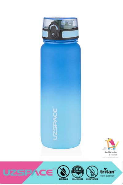 Uzspace 800ml Softtouch Tritan Water Bottle - New Size, Dual Color Motivation