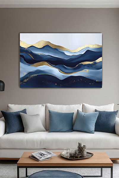 KanvasSepeti Blue Radiance Canvas Wall Painting Decorative Modern Living Room...