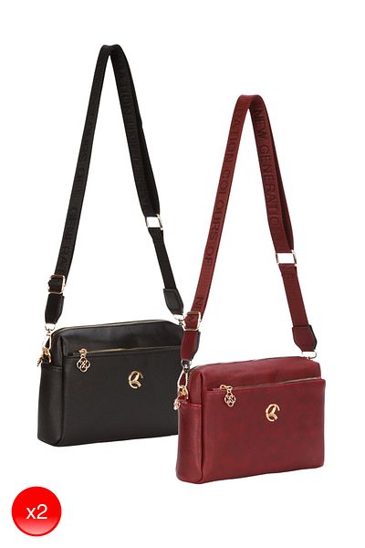 Adelina Bags Geantă de umăr zilnică din piele moale pentru femei, două piese