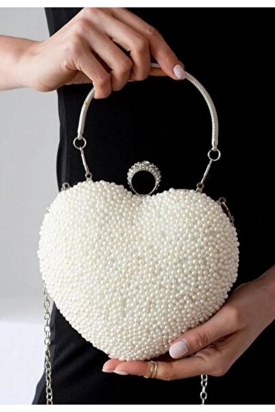GP GUES POLO Heart Evening Bag with Crystal Silver Stone