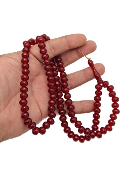 Han Ticarethane Mărgele de rugăciune roșii tăiate cu sferă plată 99