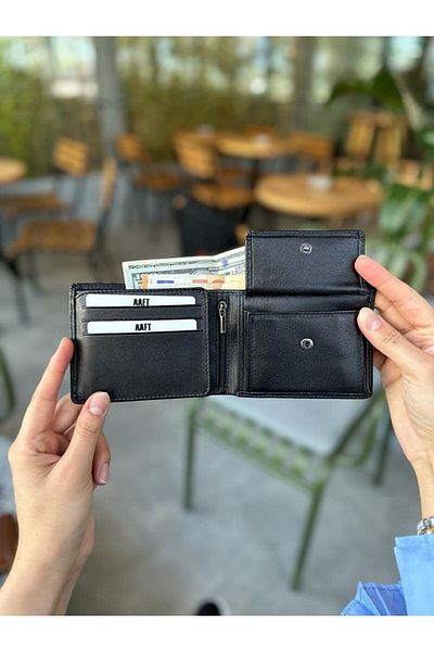 Deriza Tokyo 2404 - Ανδρικό πορτοφόλι από γνήσιο δέρμα σε μαύρο χρώμα