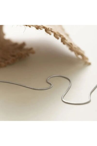 Arsaley Collection Kalın Boru Kesim Silver Çelik Kolye Zinciri – Sevgililer G...