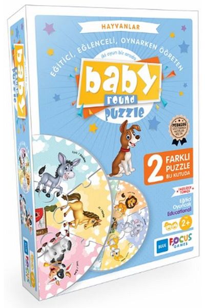Blue Focus Yayınları Blue Focus Animals - Baby Round Puzzle
