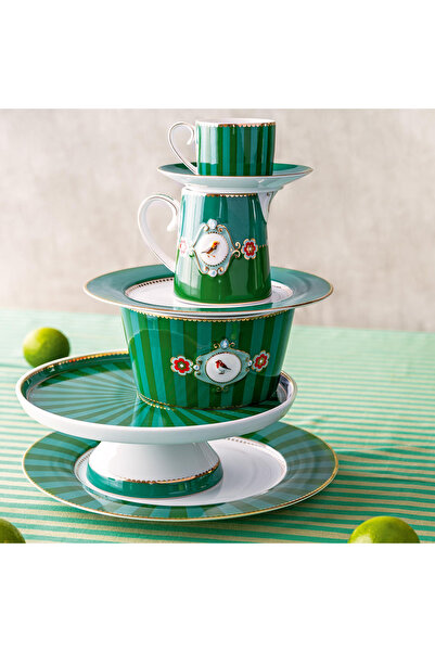 Pip Studio Love Birds Yeşil Porselen Kahve Fincanı 125 Ml
