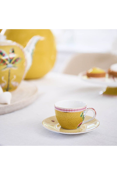Pip Studio La Majorelle Sarı Porselen Kahve Fincan Seti 120 Ml