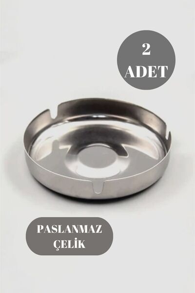 Tanemce 2 komada sjajne tanke otvorene okrugle pepeljare od nehrđajućeg čelik...