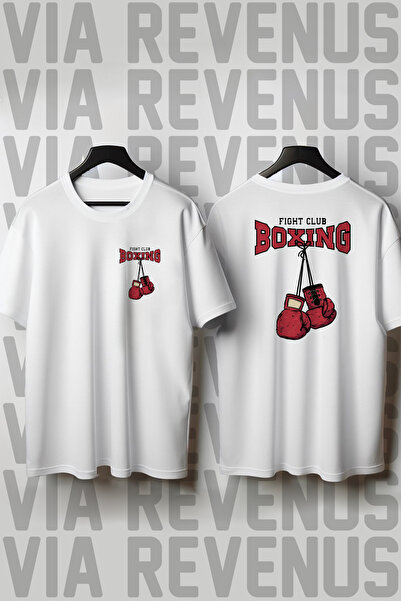 Vordevia Tricou cu potrivire largă cu imprimeu în față și în spate Boxing Fig...