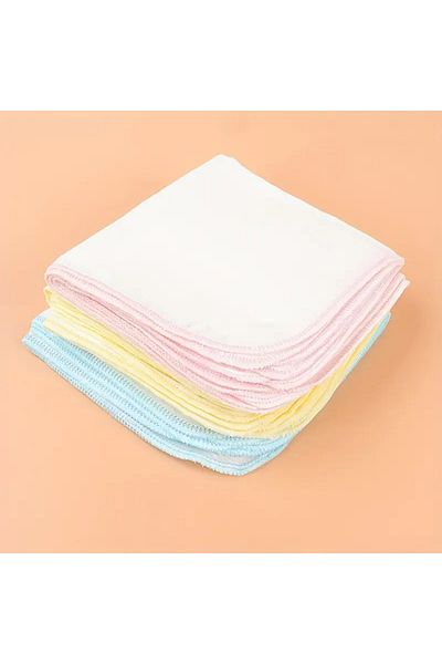 MODA 10 Pcs Baby Mouth Wipes & Napkins - 100% Cotton, Soft Texture, Fine Double Layer