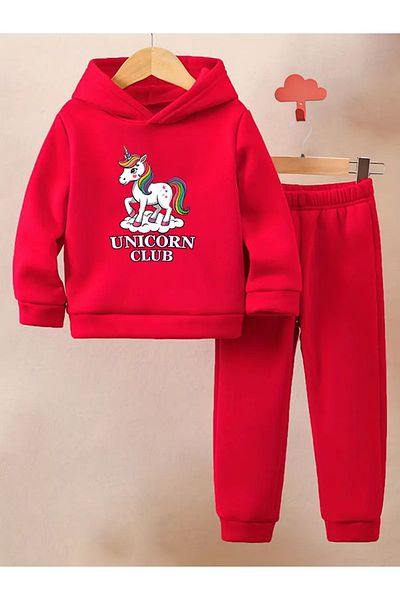 MODA Girl'S, Uncorn Club Patterned Tracksuit Set, Cotton