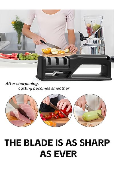 COOYA 4-In-1 Versatile Knife Sharpener, With Non-Slip Handle, Tungsten Steel, Kitchen Tool for Sharpen