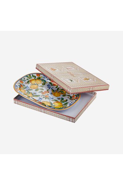 CHIARA ALESSI Capri Blue Melamine Service Plate 44 Cm