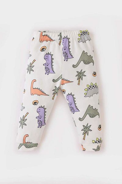 DeFacto New Season Baby Boy Pajamas Set Dinosaur Printed Long Sleeve Top Elastic Waist Long Bottom
