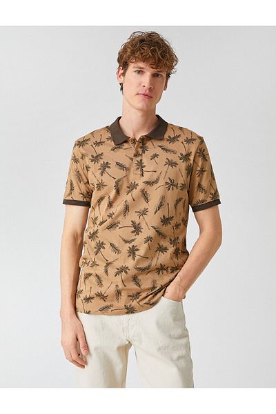 Koton Polo Neck T-shirt - Palm Printed