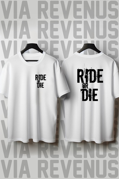 Vordevia Ride or Die / Μπλουζάκι με στάμπα με φαρδιά εφαρμογή μπροστά και πίσω