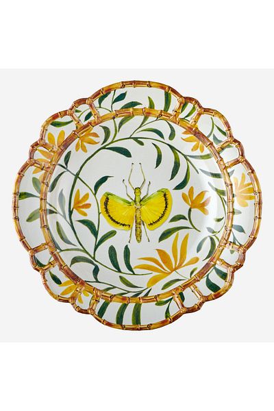 CHIARA ALESSI Bamboo White Melamine Bowl 38 Cm