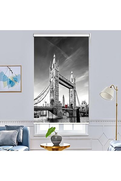 COOYA Blackout Roller blind,Architectural pattern,Heat and UV Protection,Suitable for Bedroom,200cmx200cm