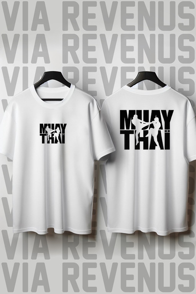 Vordevia Tricou Muay Thai cu imprimeu lat în față și în spate