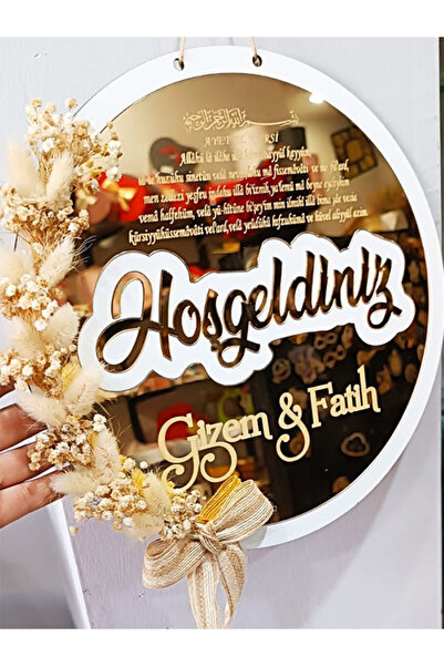 Elzem Ahşap Kapı Süsü Ahşap pleksi