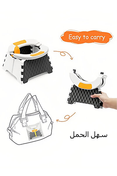 Yelajoy Potty Training Seat,Foldable Portable,Stable and Durable,for Indoor Outdoor Use,White&Gray