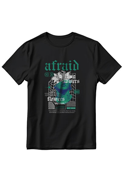 EZG Business تي شيرت مطبوع للجنسين من Afraid Model - 100% قطن، قماش سميك يسمح...