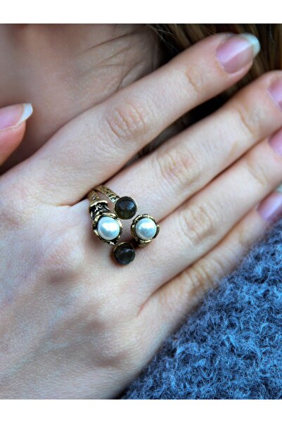 esha حجر اللابرادوريت الطبيعي - 4 حلقات عتيقة قابلة للتعديل euy55ilbt