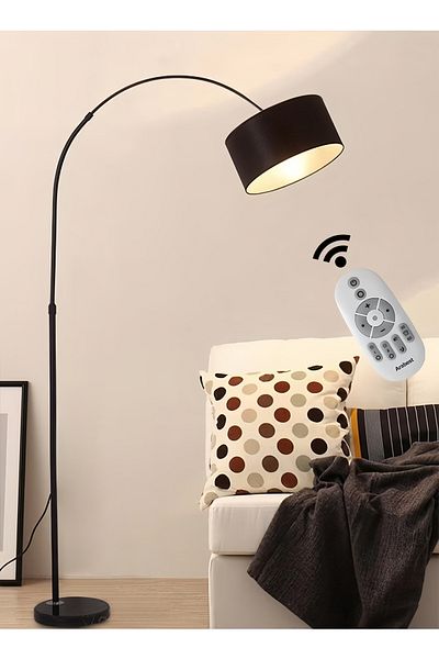 COOYA Vintage LED Arc Floor Lamp,Adjustable Height,Marble Base, Remote Control for Living Room, Bedroom