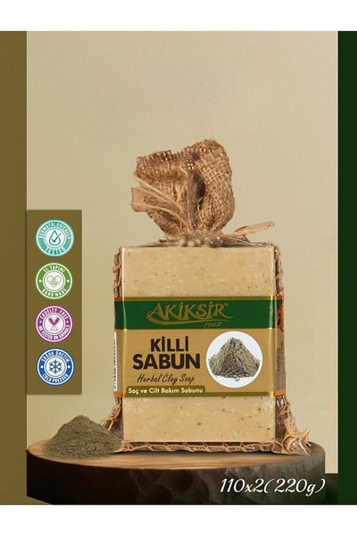 DURUSOY Aki̇ksir Natural Clay Soap 2X110Gr