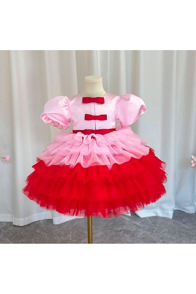 For Kids Baby Girl's Pink Bow Princess Dress