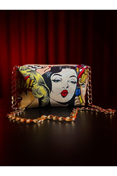 EZG Business Τυπωμένη τσάντα ώμου με φερμουάρ και αλυσίδα, ειδικού σχεδιασμού