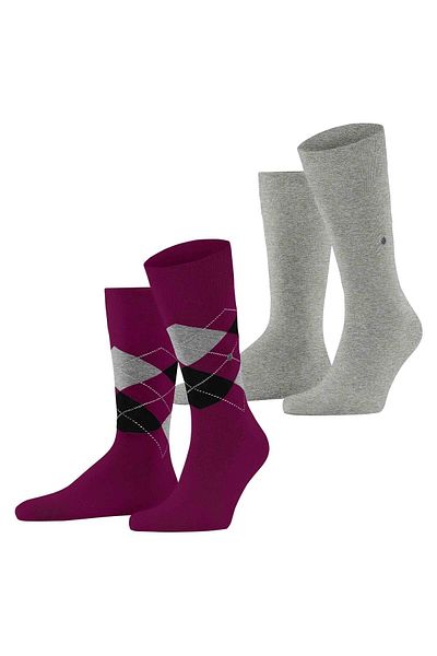 Burlington Herren Socken Everyday 2er Pack - Rautenmuster, Uni, Onesize, 40-46