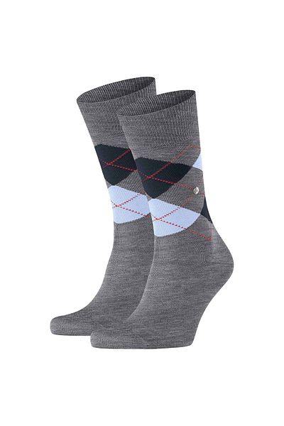 Burlington Herren Socken 2er Pack - Manchester, Rautenmuster, Bio-Baumwolle