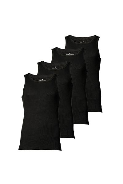 Tom Tailor Herren Tanktop, 4er Pack - Unterhemd, Garron S, einfarbig