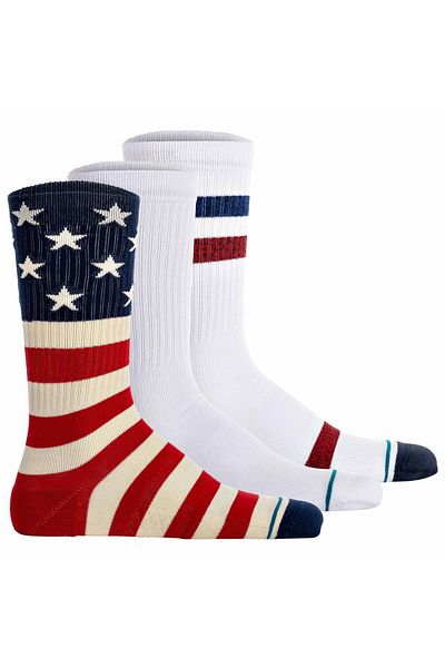 Stance Unisex Socken 3er Pack - The Americana, Logo,Crew Socken