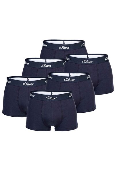 s.Oliver Herren Boxershorts, 6er Pack - Trunks, Hipsters, Baumwoll-Stretch