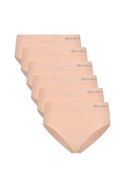 Bamboo Basics Damen Slips, 6er Pack - BELLE seamless full briefs, Jersey, Logo