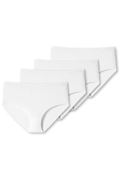 Schiesser Damen Slip 4er Pack - Midi-Slip, Cotton Stretch, uni