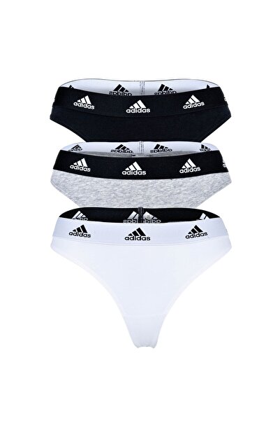 adidas Damen Strings, 3er Pack - Thong 3PK, Unterwäsche, Cotton Stretch, Logo...