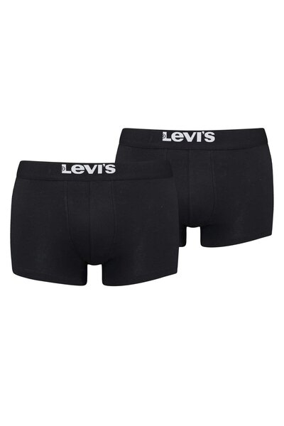 Levi's Herren Boxershorts, 2er Pack - Solid Basic Trunk Organic, Logobund